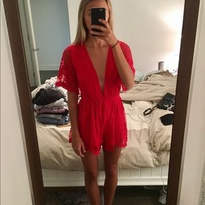 Red Lace Boutique Romper